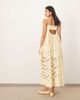 ARRANGE ARRANGE contrast broderie empire cami midi dress with ruffle detail in buttermilk-Yellow - 2