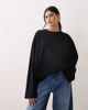 ARRANGE ARRANGE cotton oversized long sleeve t-shirt in black - 1