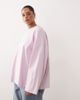 ARRANGE ARRANGE cotton oversized long sleeve T-shirt in light pink - 2