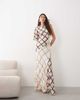 ARRANGE ARRANGE cowl neck asymmetric maxi dress in mixed check print-Multi - 1