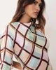 ARRANGE ARRANGE cowl neck asymmetric maxi dress in mixed check print-Multi - 3
