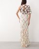 ARRANGE ARRANGE cowl neck asymmetric maxi dress in mixed check print-Multi - 4