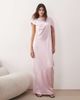 ARRANGE ARRANGE cowl neck scarf draped satin maxi dress in light pink - 1