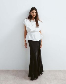 ARRANGE ARRANGE cowl neck structured contrast maxi dress in mono-Multi