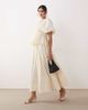 ARRANGE ARRANGE crinkle texture maxi skirt in stone - part of a set-White - 1