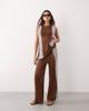 ARRANGE ARRANGE crochet pants in brown and blue contrast - part of a set-Multi - 1