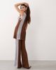 ARRANGE ARRANGE crochet pants in brown and blue contrast - part of a set-Multi - 2