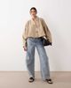 ARRANGE ARRANGE cropped trench coat in tan - part of a set-Neutral - 1
