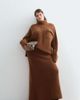 ARRANGE ARRANGE Curve alpaca knitted skirt set in chocolate-Brown - 1