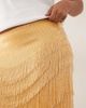 ARRANGE ARRANGE Curve beaded fringe column midi skirt in yellow - 3