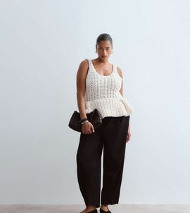 ARRANGE ARRANGE Curve Blythe tapered fold detail tailored pants in black