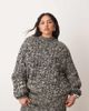 ARRANGE ARRANGE Curve cable knit high neck sweater with volume sleeves in mono - part of a set-Multi - 1