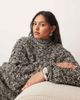 ARRANGE ARRANGE Curve cable knit high neck sweater with volume sleeves in mono - part of a set-Multi - 2