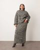ARRANGE ARRANGE Curve cable knit high neck sweater with volume sleeves in mono - part of a set-Multi - 3