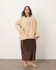 ARRANGE ARRANGE Curve canvas oversized barn shacket with corduroy collar in camel-Brown - 2