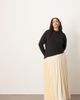 ARRANGE ARRANGE Curve contrast fabric sculpted maxi dress with pleated skirt in black - 1