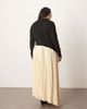 ARRANGE ARRANGE Curve contrast fabric sculpted maxi dress with pleated skirt in black - 3