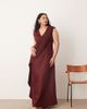 ARRANGE ARRANGE Curve contrast panel sleeveless maxi dress in merlot-Red - 1