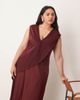 ARRANGE ARRANGE Curve contrast panel sleeveless maxi dress in merlot-Red - 2