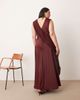 ARRANGE ARRANGE Curve contrast panel sleeveless maxi dress in merlot-Red - 4