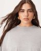 ARRANGE ARRANGE Curve cotton oversized long sleeve t-shirt in heather gray - 3