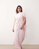 ARRANGE ARRANGE Curve cowl neck scarf drape satin maxi dress in light pink - 1