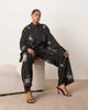 ARRANGE ARRANGE Curve crinkle satin floral embellished pants in black - part of a set - 2