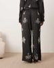 ARRANGE ARRANGE Curve crinkle satin floral embellished pants in black - part of a set - 4
