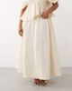 ARRANGE ARRANGE Curve crinkle texture maxi skirt in cream - part of a set-White - 2