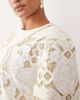 ARRANGE ARRANGE Curve cutwork embroidered mini dress in cream-White - 3