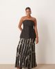 ARRANGE ARRANGE Curve deco linear embellished maxi skirt in black - 1