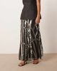 ARRANGE ARRANGE Curve deco linear embellished maxi skirt in black - 2