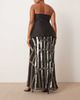 ARRANGE ARRANGE Curve deco linear embellished maxi skirt in black - 4