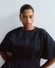 ARRANGE ARRANGE Curve denim cinched waist pleated top in indigo - part of a set-Blue - 3