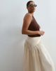 ARRANGE ARRANGE Curve drop waist maxi skirt with topstitching detail in stone-Neutral - 2