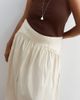 ARRANGE ARRANGE Curve drop waist maxi skirt with topstitching detail in stone-Neutral - 3