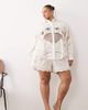 ARRANGE ARRANGE Curve embroidered cutwork shorts in white - part of a set - 1