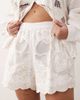 ARRANGE ARRANGE Curve embroidered cutwork shorts in white - part of a set - 3