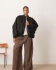 ARRANGE ARRANGE Curve floral quilted bomber jacket in black - 1
