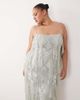 ARRANGE ARRANGE Curve geo fringe cami column maxi dress in dusky blue - 2
