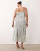 ARRANGE ARRANGE Curve geo fringe cami column maxi dress in dusky blue - 4