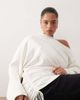 ARRANGE ARRANGE Curve jersey off the shoulder wide sleeves top with ruched hem in white - 1