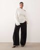 ARRANGE ARRANGE Curve jersey off the shoulder wide sleeves top with ruched hem in white - 2