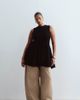 ARRANGE ARRANGE Curve knit sleeveless peplum top in black - 1