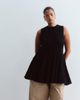 ARRANGE ARRANGE Curve knit sleeveless peplum top in black - 3