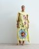 ARRANGE ARRANGE Curve large botanical floral satin drape maxi dress in lime green - 2