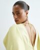 ARRANGE ARRANGE Curve large botanical floral satin drape maxi dress in lime green - 3