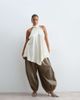 ARRANGE ARRANGE Curve longline halter neck handkerchief hem top in ivory-White - 2