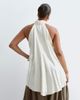 ARRANGE ARRANGE Curve longline halter neck handkerchief hem top in ivory-White - 4