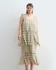 ARRANGE ARRANGE Curve metallic circle fringe column midi dress in gold - 1